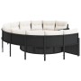 Sofá de jardín redondo con mesa y cojines ratán PE negro von , Outdoor-Sofas - Ref: Foro24-3318539, Preis: 562,76 €, Rabatt: %