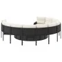 Sofá de jardín redondo con mesa y cojines ratán PE negro by , Outdoor sofas - Ref: Foro24-3318539, Price: 678,68 €, Discount: %