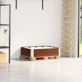 Collar de palet madera maciza de pino marrón 80x60 cm by , Loading platforms and pallets - Ref: Foro24-4010267, Price: 36,52 ...