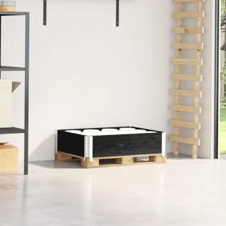 Collar de palet madera maciza de pino negro 80x60 cm by , Loading platforms and pallets - Ref: Foro24-4010265, Price: 42,30 €...
