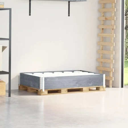 Collar de palet madera maciza de pino gris 120x80 cm by , Loading platforms and pallets - Ref: Foro24-4010273, Price: 43,79 €...