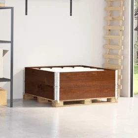 Collares de palets 2 uds madera maciza pino marrón 100x100 cm by , Loading platforms and pallets - Ref: Foro24-4010292, Price...