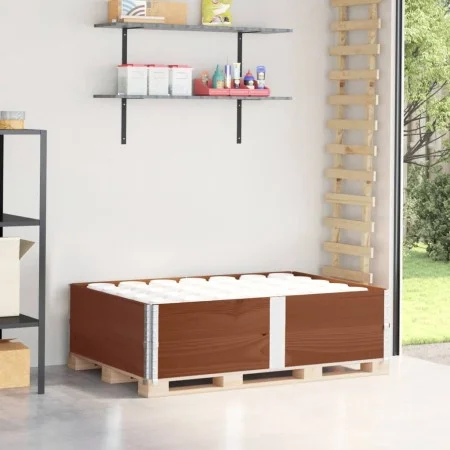Collares de palets 2 uds madera maciza pino marrón 150x100 cm by , Loading platforms and pallets - Ref: Foro24-4010308, Price...