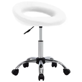 Weißer Arbeitsstuhl aus Kunstleder mit Rollen von vidaXL, Bürostühle - Ref: Foro24-323663, Preis: 63,85 €, Rabatt: %