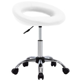 Weißer Arbeitsstuhl aus Kunstleder mit Rollen von vidaXL, Bürostühle - Ref: Foro24-323663, Preis: 64,93 €, Rabatt: %