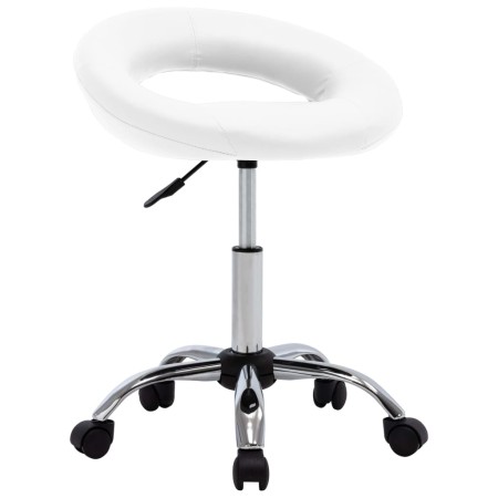 Weißer Arbeitsstuhl aus Kunstleder mit Rollen von vidaXL, Bürostühle - Ref: Foro24-323663, Preis: 64,93 €, Rabatt: %
