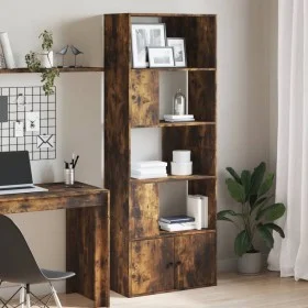 Estantería madera de ingeniería roble ahumado 70x36x189 cm by , Bookcases and shelves - Ref: Foro24-3295321, Price: 117,39 €,...