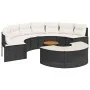 Halbrundes Gartensofa-Set, 3-teilig, aus schwarzem Kunststoff-Rattan. von , Outdoor-Sofas - Ref: Foro24-3262078, Preis: 605,5...