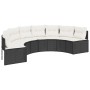 Halbrundes Gartensofa-Set, 3-teilig, aus schwarzem Kunststoff-Rattan. von , Outdoor-Sofas - Ref: Foro24-3262078, Preis: 502,2...