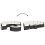 Set de sofá de jardín semicircular 3 pzas ratán sintético negro by , Outdoor sofas - Ref: Foro24-3262078, Price: 607,32 €, Di...