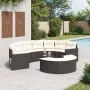 Halbrundes Gartensofa-Set, 3-teilig, aus schwarzem Kunststoff-Rattan. von , Outdoor-Sofas - Ref: Foro24-3262065, Preis: 621,5...