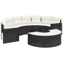 Halbrundes Gartensofa-Set, 3-teilig, aus schwarzem Kunststoff-Rattan. von , Outdoor-Sofas - Ref: Foro24-3262065, Preis: 621,5...
