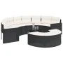 Halbrundes Gartensofa-Set, 3-teilig, aus schwarzem Kunststoff-Rattan. von , Outdoor-Sofas - Ref: Foro24-3262065, Preis: 621,5...