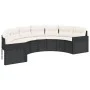 Halbrundes Gartensofa-Set, 3-teilig, aus schwarzem Kunststoff-Rattan. von , Outdoor-Sofas - Ref: Foro24-3262065, Preis: 621,5...