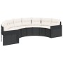 Set de sofá de jardín semicircular 3 pzas ratán sintético negro by , Outdoor sofas - Ref: Foro24-3262065, Price: 524,97 €, Di...