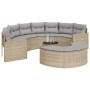 Halbrundes Gartensofa-Set, 3-teilig, aus synthetischem Rattan in Beige. von , Outdoor-Sofas - Ref: Foro24-3262067, Preis: 635...