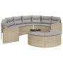 Set de sofá de jardín semicircular 3 pzas ratán sintético beige by , Outdoor sofas - Ref: Foro24-3262067, Price: 676,14 €, Di...