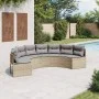 Sofá de jardín semicircular con cojines ratán sintético beige by , Outdoor sofas - Ref: Foro24-3318524, Price: 432,56 €, Disc...