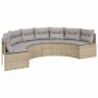 Sofá de jardín semicircular con cojines ratán sintético beige by , Outdoor sofas - Ref: Foro24-3318524, Price: 408,85 €, Disc...