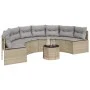 Sofá de jardín semicircular con cojines ratán sintético beige by , Outdoor sofas - Ref: Foro24-3318524, Price: 432,56 €, Disc...
