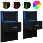 Mesitas de noche de pared con luces LED 2 unidades negro by , Nightstands - Ref: Foro24-848160, Price: 128,74 €, Discount: %