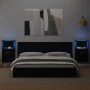 Mesitas de noche de pared con luces LED 2 unidades negro by , Nightstands - Ref: Foro24-848160, Price: 136,40 €, Discount: %
