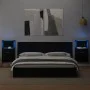 Mesitas de noche de pared con luces LED 2 unidades negro by , Nightstands - Ref: Foro24-848160, Price: 128,74 €, Discount: %