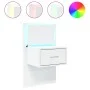 Mesita de noche de pared con luces LED blanco de , Mesitas de noche - Ref: Foro24-848157, Precio: 64,69 €, Descuento: %