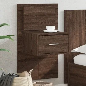 Mesita de noche de pared con luces LED roble marrón de , Mesitas de noche - Ref: Foro24-848169, Precio: 59,54 €, Descuento: %