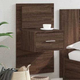 Mesita de noche de pared con luces LED roble marrón de , Mesitas de noche - Ref: Foro24-848169, Precio: 60,51 €, Descuento: %