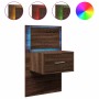 Mesita de noche de pared con luces LED roble marrón de , Mesitas de noche - Ref: Foro24-848169, Precio: 62,56 €