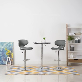 323648 Bar Stools 2 pcs Grey Faux Leather