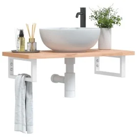 Soportes estante de lavabo 2uds tejado rectangular acero blanco by , Supports and crossbars - Ref: Foro24-4007268, Price: 39,...