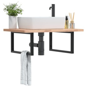 Soportes estante de lavabo 2 uds rectangular acero negro by , Supports and crossbars - Ref: Foro24-4007275, Price: 42,74 €, D...