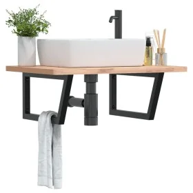 Soportes estante de lavabo 2 unidades trapecio acero negro by , Supports and crossbars - Ref: Foro24-4007289, Price: 45,50 €,...