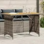Mesa de jardín superficie de madera ratán PE gris 110x68x70 cm by , Garden tables - Ref: Foro24-366356, Price: 101,48 €, Disc...