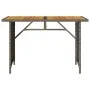 Mesa de jardín superficie de madera ratán PE gris 110x68x70 cm by , Garden tables - Ref: Foro24-366356, Price: 101,48 €, Disc...