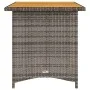 Mesa de jardín superficie de madera ratán PE gris 110x68x70 cm by , Garden tables - Ref: Foro24-366356, Price: 101,48 €, Disc...