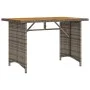 Mesa de jardín superficie de madera ratán PE gris 110x68x70 cm by , Garden tables - Ref: Foro24-366356, Price: 101,48 €, Disc...