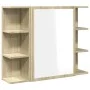 Armario de espejo baño contrachapada color roble 80x20,5x64 cm de , Tocadores de baño - Ref: Foro24-849603, Precio: 71,08 €, ...