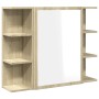 Armario de espejo baño contrachapada color roble 80x20,5x64 cm by , bathroom vanities - Ref: Foro24-849603, Price: 72,14 €, D...
