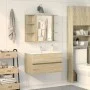Armario de espejo baño contrachapada color roble 80x20,5x64 cm de , Tocadores de baño - Ref: Foro24-849603, Precio: 71,08 €, ...