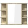Armario de espejo baño contrachapada color roble 80x20,5x64 cm de , Tocadores de baño - Ref: Foro24-849603, Precio: 71,08 €, ...