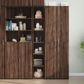 Aparador alto madera de ingeniería marrón roble 30x41x185 cm by , Sideboards - Ref: Foro24-846417, Price: 77,61 €, Discount: %