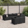 Set de muebles de jardín y cojines 7 pzas ratán sintético negro by , Garden sets - Ref: Foro24-3308187, Price: 627,66 €, Disc...