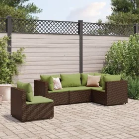 Gartenmöbel-Set, 5-teilig, mit braunen Kunststoff-Rattan-Kissen. von , Gartensets - Ref: Foro24-3308158, Preis: 423,38 €, Rab...