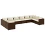 Set muebles de jardín 10 pzas y cojines ratán sintético marrón de , Conjuntos de jardín - Ref: Foro24-3308281, Precio: 652,58...