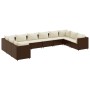 Set muebles de jardín 10 pzas y cojines ratán sintético marrón by , Garden sets - Ref: Foro24-3308281, Price: 637,42 €, Disco...