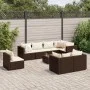 Set muebles de jardín 9 piezas y cojines ratán sintético marrón by , Garden sets - Ref: Foro24-3308201, Price: 615,41 €, Disc...