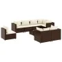 Set muebles de jardín 9 piezas y cojines ratán sintético marrón by , Garden sets - Ref: Foro24-3308201, Price: 615,41 €, Disc...